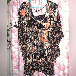 Free People Floral Bohemian Mini Dress
